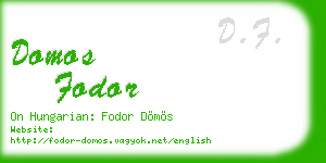 domos fodor business card
